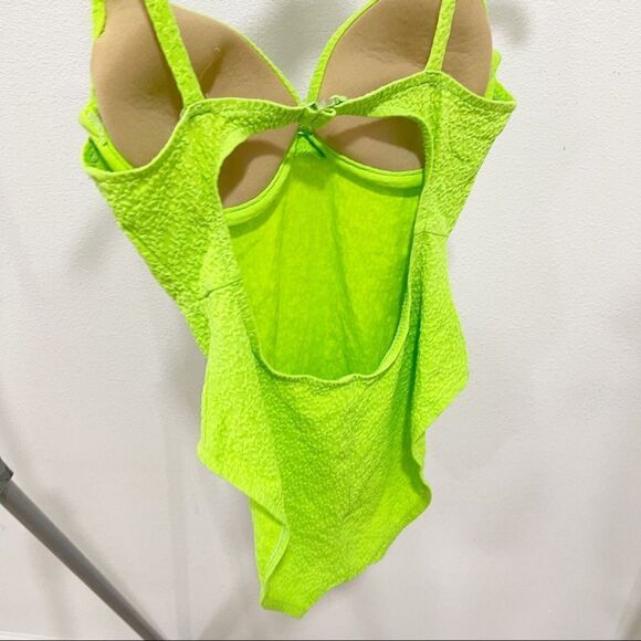 Vintage Green One Piece Swimsuit Bathing Suit 1980s - Picture 6 of 9